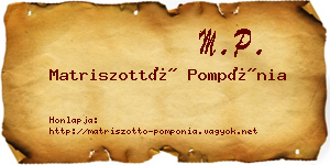 Matriszottó Pompónia névjegykártya